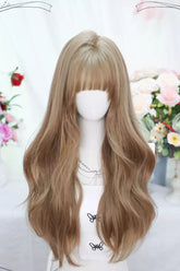 Light Brown Air Bangs Sweet Lolita Long Wigs